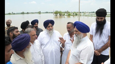 Badal said people complained that all gates of the Harike barrage had been opened at the instance of an Aam Aadmi Party MP leading to flooding (File Photo)