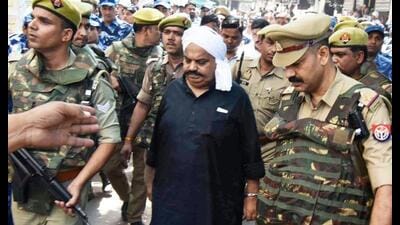 Gangster brothers Atiq Ahmad and Ashraf were allegedly gunned down by the trio at Motilal Nehru (Colvin) Divisional Hospital around 10.30pm on April 15 when they were being taken for a court mandated medical examination under police custody. (File Photo) Gangster brothers Atiq Ahmad and Ashraf were allegedly gunned down by the trio at Motilal Nehru (Colvin) Divisional Hospital around 10.30pm on April 15 when they were being taken for a court mandated medical examination under police custody. (File Photo)