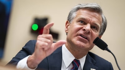 Christopher Wray, director of the Federal Bureau of Investigation (FBI), speaks during a House Judiciary Committee hearing in Washington, DC, US, on Wednesday, July 12, 2023. Wray is testifying before the committee amid calls by some hardline conservatives for his ouster. Photographer: Al Drago/Bloomberg (Bloomberg) Christopher Wray, director of the Federal Bureau of Investigation (FBI), speaks during a House Judiciary Committee hearing in Washington, DC, US, on Wednesday, July 12, 2023. Wray is testifying before the committee amid calls by some hardline conservatives for his ouster. Photographer: Al Drago/Bloomberg (Bloomberg)