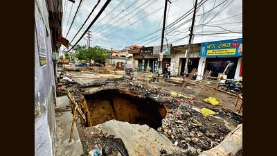 Harkirat Singh, a resident of New Janta Nagar, said the civic body should carry out regular assessments of the roads for the safety of the residents. (HT Photo)