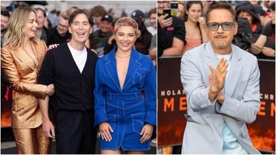 Cillian Murphy, Emily Blunt, Florence Pugh, and Robert Downey Jr at Oppenheimer London Premiere. (Reuters) Cillian Murphy, Emily Blunt, Florence Pugh, and Robert Downey Jr at Oppenheimer London Premiere. (Reuters)