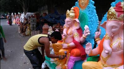 PMC has urged citizens to celebrate Ganesh festival in an eco-friendly manner and refrain from purchasing plaster of Plaster of Paris (POP) idols banned by the government. ((PIC FOR REPRESENTATION)) PMC has urged citizens to celebrate Ganesh festival in an eco-friendly manner and refrain from purchasing plaster of Plaster of Paris (POP) idols banned by the government. ((PIC FOR REPRESENTATION))