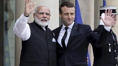Indian Prime Minister Narendra Modi with French President Emmanuel Macron. (File)