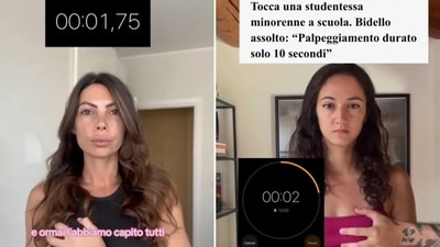 "Men don't have the right to touch women's bodies, not even for a second - let alone 5 or 10," wrote an influencer on TikTok as she shared her video. (NYP) "Men don't have the right to touch women's bodies, not even for a second - let alone 5 or 10," wrote an influencer on TikTok as she shared her video. (NYP)