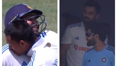 Rohit Sharma and Virat Kohli's reactions to Yashasvi Jaiswal's century