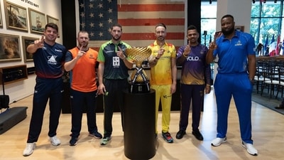 Meet the captains (from left): Moises Henriques, Aaron Finch, Wayne Parnell, Faf du Plessis, Sunil Narine and Kieron Pollard. (MLC)