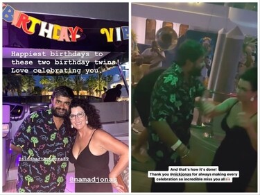 Siddharth Chopra and Denise Jonas during their birthday celebration. Siddharth Chopra and Denise Jonas during their birthday celebration.