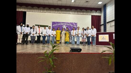 PAU holds nutrition awareness camp at Halwara Air Force Station. (HT PHOTO)
