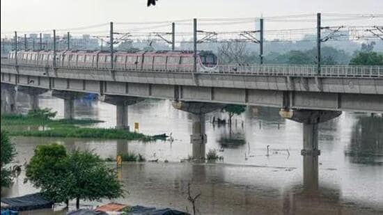 The water level of the Yamuna was flowing at an all-time high of 208.62 metres at 1pm (File Photo)