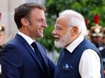 Prime Minister Narendra Modi and French president Emmanuel Macron. Prime Minister Narendra Modi and French president Emmanuel Macron.