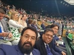 Mohanlal watched a Wimbledon match. Mohanlal watched a Wimbledon match.