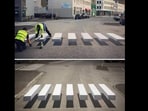 Snapshot of Iceland's 3D optical illusion.