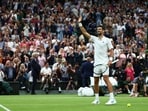 Serbia's Novak Djokovic celebrates winning his semi final match against Italy's Jannik Sinner