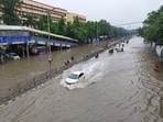 The ITO area is seen filled with a deluge of floodwater, a result of the Yamuna River rising due to the heavy release of water from the Hathni Kund barrage in Haryana. This rise follows incessant rain in northern India over the past few days.