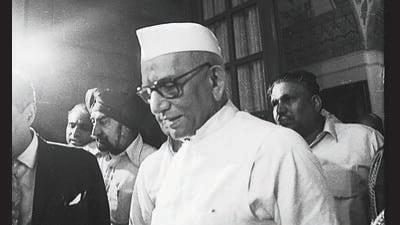15 July 1979 - Morarji Desai Resignation - HT Photo by SN Sinha. 15 July 1979 - Morarji Desai Resignation - HT Photo by SN Sinha.