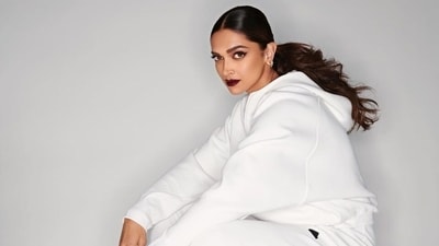 Deepika Padukone elevates her sportswear look with bold lipstick for new photoshoot. (Instagram) Deepika Padukone elevates her sportswear look with bold lipstick for new photoshoot. (Instagram)