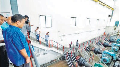 Delhi Chief Minister Arvind Kejriwal visits Okhla Water Treatmemt Plant on Friday. (ANI) Delhi Chief Minister Arvind Kejriwal visits Okhla Water Treatmemt Plant on Friday. (ANI)