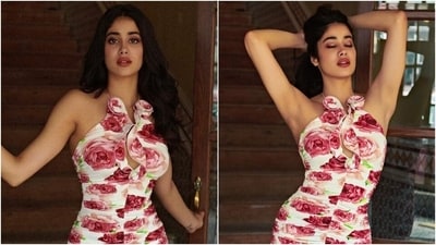 Janhvi Kapoor makes internet go Uff with her viral pics in floral bust cut-out dress. (Instagram) Janhvi Kapoor makes internet go Uff with her viral pics in floral bust cut-out dress. (Instagram)