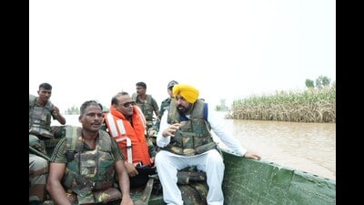 Mann has asked the Jalandhar administration to strengthen Dhussi Bundh so that in future a flood-like situation witnessed recently could be avoided. (HT Photo) Mann has asked the Jalandhar administration to strengthen Dhussi Bundh so that in future a flood-like situation witnessed recently could be avoided. (HT Photo)
