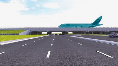The dual elevated Eastern Cross Taxiways and the fourth runway at the Delhi airport. (PTI) The dual elevated Eastern Cross Taxiways and the fourth runway at the Delhi airport. (PTI)