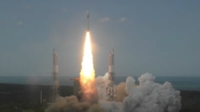 Chandrayaan 3 lifts off from space center in Sriharikota. Chandrayaan 3 lifts off from space center in Sriharikota.