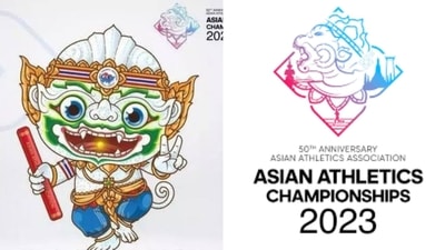 (L) Lord Hanuman seen as the official mascot of Asian Athletics Championships 2023. (AAC website) (L) Lord Hanuman seen as the official mascot of Asian Athletics Championships 2023. (AAC website)