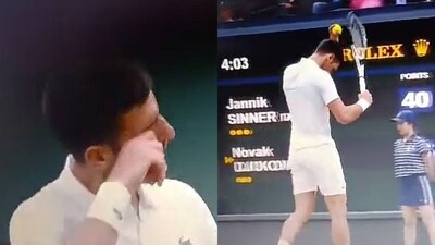 Novak Djokovic's gesture for booing Wimbledon crowd during semifinal vs Jannik Sinner Novak Djokovic's gesture for booing Wimbledon crowd during semifinal vs Jannik Sinner