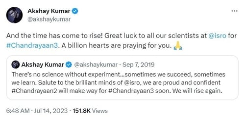 Akshay Kumar retweeted his own 2019 tweet. Akshay Kumar retweeted his own 2019 tweet.