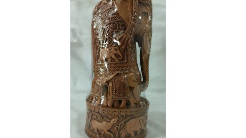 Sandalwood Hand-carved Elephant Ambavari for Gerard Larcher, President of French Senate Sandalwood Hand-carved Elephant Ambavari for Gerard Larcher, President of French Senate