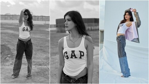 Shanaya Kapoor poses in a stylish outfit for a new photoshoot. (Instagram) Shanaya Kapoor poses in a stylish outfit for a new photoshoot. (Instagram)