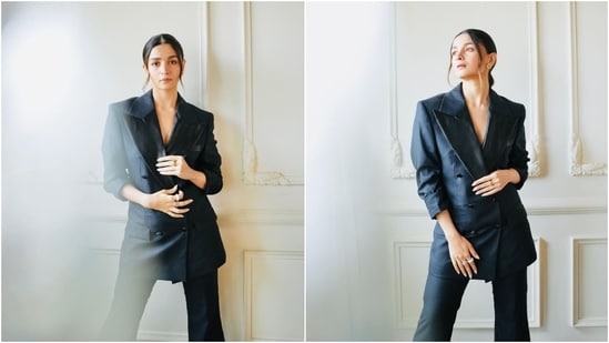 Alia's Instagram page is a treat for fashion lovers. The star often shares pictures from various red-carpet events and photoshoots with fans. Recently, her boss-babe avatar took the internet by storm. She wore a pinstriped charcoal grey suit and posted the photos online.&nbsp;(Instagram)