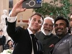 R Madhavan seen taking picture with President Macron and PM Modi R Madhavan seen taking picture with President Macron and PM Modi
