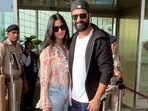 Katrina Kaif and Vicky Kaushal at the Mumbai airport. Katrina Kaif and Vicky Kaushal at the Mumbai airport.