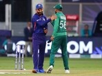 File photo of Virat Kohli and Babar Azam exchanging greetings ahead of India vs Pakistan encounter