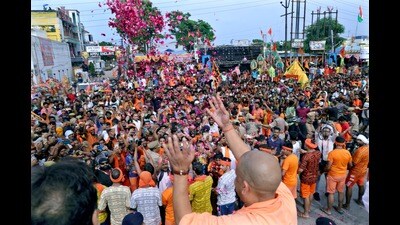 A high-tech control room has been established inside the Augharnath Temple. (HT Photo) A high-tech control room has been established inside the Augharnath Temple. (HT Photo)