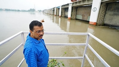 Kejriwal said the flood threat is not yet over and asked people to stay away from flooded areas of Delhi. (AAP Twitter) Kejriwal said the flood threat is not yet over and asked people to stay away from flooded areas of Delhi. (AAP Twitter)
