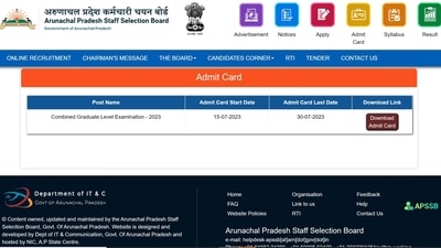 Arunachal APSSB CGL admit card 2023 released at apssb.nic.in
