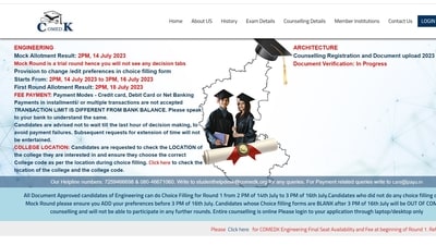 COMDEK mock allotment result released, edit or change preferences till July 16 COMDEK mock allotment result released, edit or change preferences till July 16