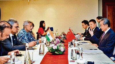 External affairs minister S Jaishankar meets Wang Yi. (ANI) External affairs minister S Jaishankar meets Wang Yi. (ANI)