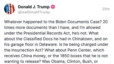 Donald Trump faces potential insurrection charge (Twitter/ Donald Trump) Donald Trump faces potential insurrection charge (Twitter/ Donald Trump)