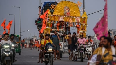 A group of Kanwariya devotees. (Hindustan Times)