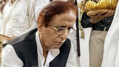 Samajwadi Party Azam Khan at an event with party leaders at Malihabad in Lucknow. (ANI) Samajwadi Party Azam Khan at an event with party leaders at Malihabad in Lucknow. (ANI)