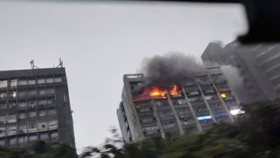 Fire in Delhi's Barakhamba Road in Connaught Place.