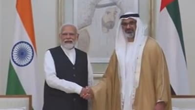 Prime Minister Narendra Modi with UAE President Sheikh Mohamed bin Zayed. Prime Minister Narendra Modi with UAE President Sheikh Mohamed bin Zayed.