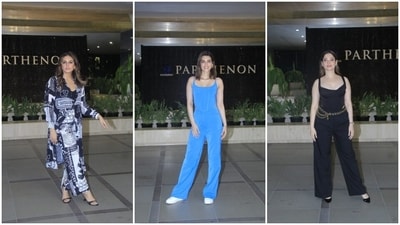 Kriti Sanon, Huma Qureshi and others attend Kanika Dhillon's house-warming party | Watch (HT Photos/ Varinder Chawla) Kriti Sanon, Huma Qureshi and others attend Kanika Dhillon's house-warming party | Watch (HT Photos/ Varinder Chawla)