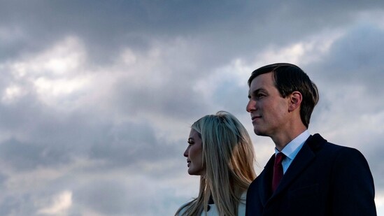 Daughter of former US President, Ivanka Trump and husband Jared Kushner, are seen. (AFP)