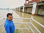 Delhi Chief Minister Arvind Kejriwal during an inspection of the Wazirabad Water Treatment Plant (WTP), in New Delhi on Saturday. (ANI Photo)