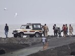 The body of one of the four boys who drowned on June 13 was found after search and rescue operations at Juhu Koliwada Beach, Santacruz (West), in Mumbai, (Vijay Bate/HT Photo)