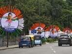 Posters of senior leaders of opposition parties come up in Bengaluru ahead of Monday’s meeting on Sunday. (ANI) Posters of senior leaders of opposition parties come up in Bengaluru ahead of Monday’s meeting on Sunday. (ANI)