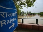Rajghat flooded on Saturday as Delhi was flooded by surging Yamuna water. Rajghat flooded on Saturday as Delhi was flooded by surging Yamuna water.